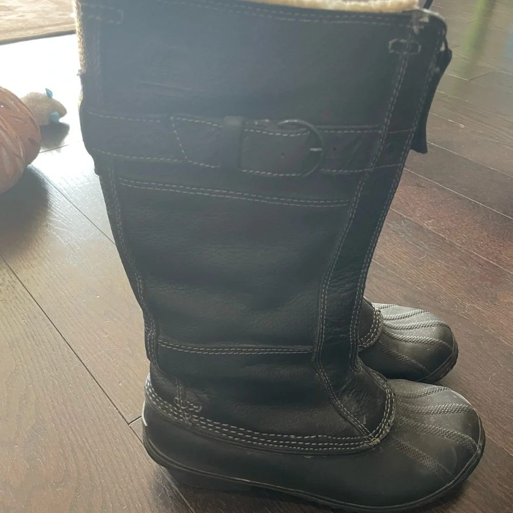 Sorel Waterproof Black Leather Women's Boots - Picture 3 of 4
